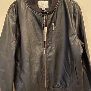 Faux Leather Bomber Jacket (NWT) XXL
